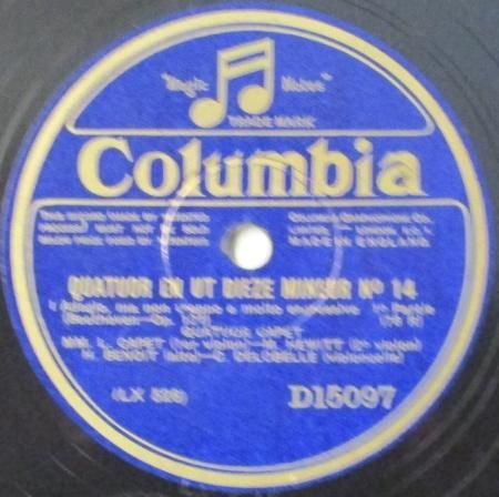 SPレコード カペー弦楽四重奏団 ベートーヴェン 弦楽四重奏曲 第