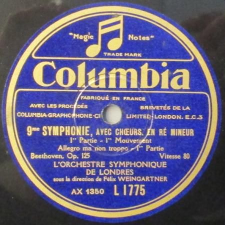 SPレコード フェリックス・ワインガルトナー ～ ロンドン交響楽団