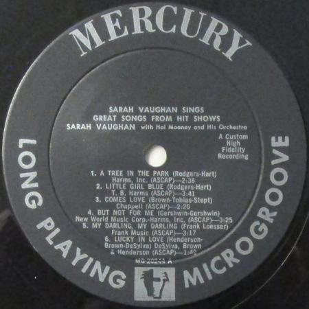 ★超絶美品【USオリジナル/MONO/グレー銀ラベル】サラ・ヴォーン Hits LPレコード サラ・ヴォーン ～ ハル・ムーニー ＆ ヒズ Orc