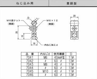 大阪避雷針 7043 導線取付金物 40sq用 大阪避雷針 7043 導線取付金物 40sq用
