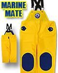MARINE MATE マリンブルー 上　「黄色」サイズL 水産用合羽 マリンメイトサロペット イエロー - ワークショップ