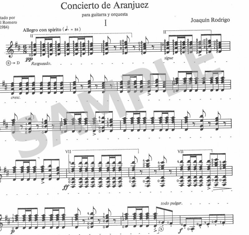 ロドリーゴ　アランフェス協奏曲 (ギター楽譜) - ギターとマンドリンの専門店　フォレストヒル