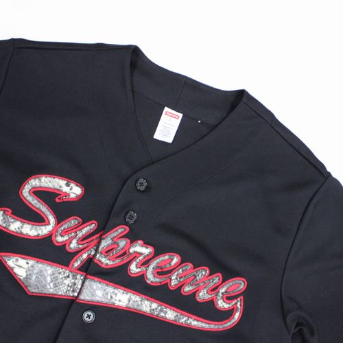 Supreme シュプリーム 17aw Snake Script Logo Baseball Jersey ベースボールシャツ ブランド古着買取 販売unstitchオンラインショップ