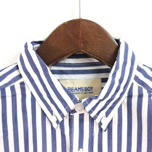 Beams Boy ビームスボーイ ストライプ ボタンダウン ワンピース ロングスリーブ ブランド古着買取 販売unstitchオンラインショップ Beams Boy ビームスボーイ ストライプ ボタンダウン ワンピース ロングスリーブ ブランド古着買取 販売unstitchオンラインショップ