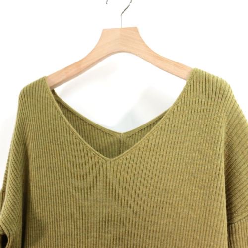 nagonstans ナゴンスタンス 18AW ウールリブOpen V-Neck ドレス