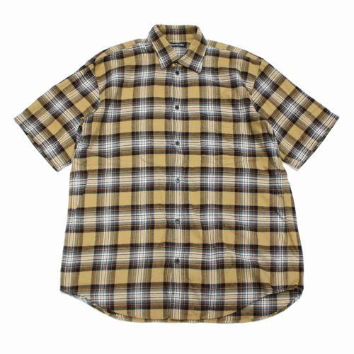 BALENCIAGA バレンシアガ Logo-embroidered Checked Cotton Shirt 半袖