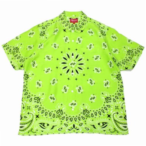 supreme シュプリーム Bandana Silk S/S Shirt L
