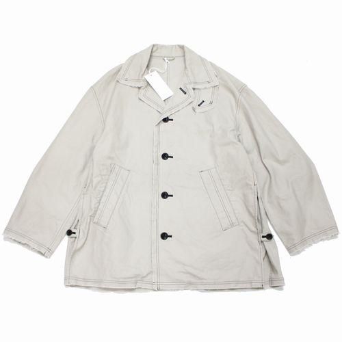 YOKE ヨーク 22SS CUT-OFF HALF COAT FOG WHITE カットオフハーフコート -  ブランド古着買取・販売unstitchオンラインショップ