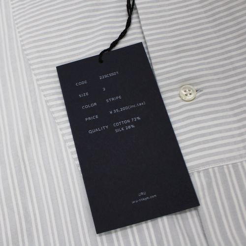 URU ウル 22SS COTTON SILK STRIPE LONG LENGTH LONG SLEEVE SHIRTS