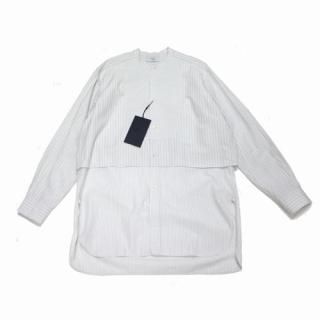 URU  22SS COTTON SILK STRIPE LONG LENGTH LONG SLEEVE SHIRTS ȥ饤 󥰥