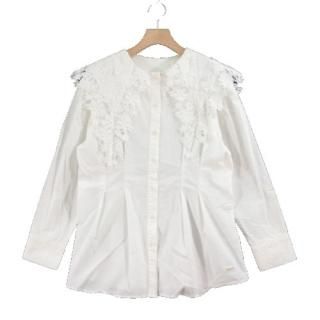 VIVIENNETAM 󥿥 21AW WHITE LINE CASUAL LACE COLLAR BLOUSE 졼顼 ֥饦