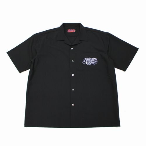 8,325円budspool 刺繍ロゴ　オープンカラーシャツ　黒　2XL