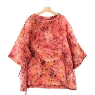 NANUA ʥ̡ 21SS NATURAL UNEVEN DYED TRANSPARENT SILK PULL OVER Υ륷륯 L