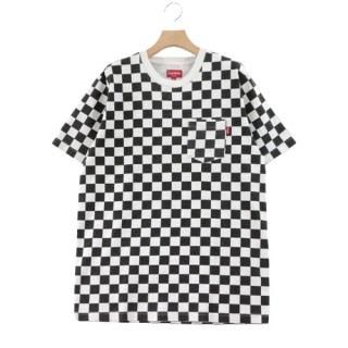 Supreme ץ꡼ 17SS Pocket Tee Checker ݥåT å M ۥ磻 ֥å