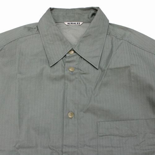 AURALEE オーラリー 22SS WASHED FINX HERRINGBONE HALF SLEEVED SHIRTS シャツ -  ブランド古着買取・販売unstitchオンラインショップ