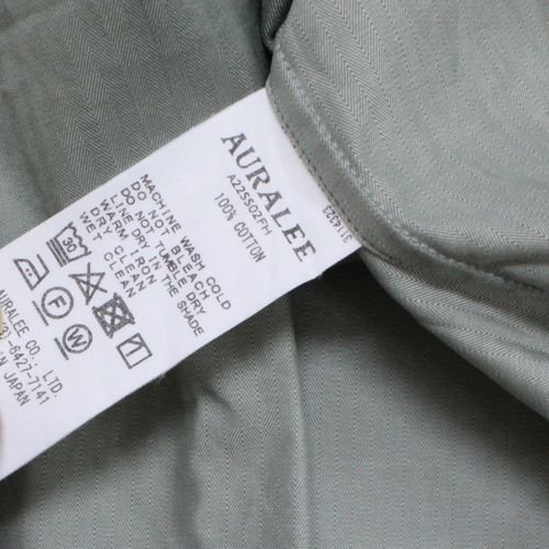 AURALEE オーラリー 22SS WASHED FINX HERRINGBONE HALF SLEEVED SHIRTS シャツ -  ブランド古着買取・販売unstitchオンラインショップ