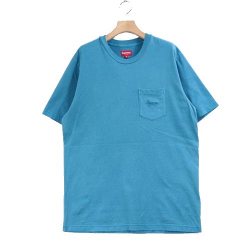 Supreme シュプリーム 18SS Overdyed Pocket Tee Tシャツ M ブルー