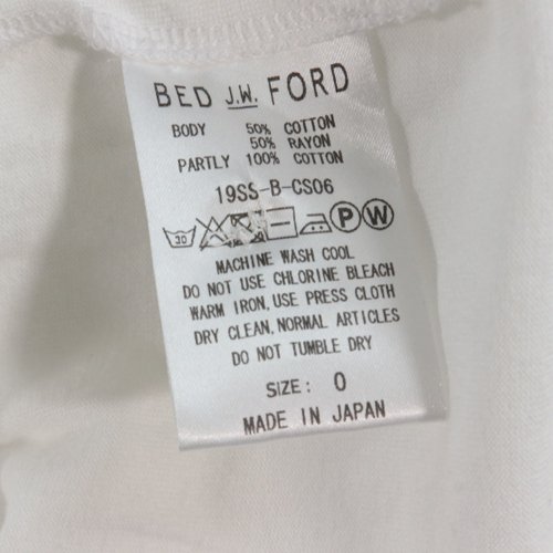 BED J.W. FORD ベッドフォード 19SS CUT CUT-SEW カットソー Tシャツ 0 ホワイト -  ブランド古着買取・販売unstitchオンラインショップ