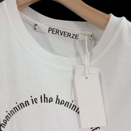 PERVERZE パーバーズ カットオフ Tシャツ ホワイト - ブランド古着買取・販売unstitchオンラインショップ