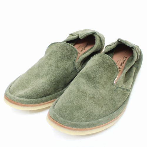 SINGH AND SON シンアンドサン KISHTEE SLIP ON OLIVE 7 スエード　スリッポン -  ブランド古着買取・販売unstitchオンラインショップ