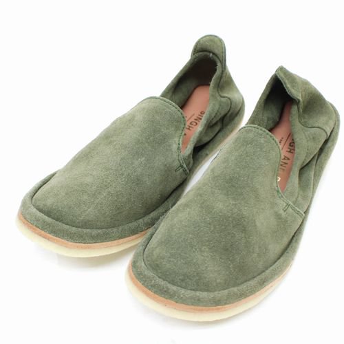 SINGH AND SON シンアンドサン KISHTEE SLIP ON OLIVE 6 スエード　スリッポン -  ブランド古着買取・販売unstitchオンラインショップ