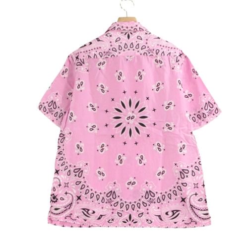 極美品 Supreme シュプリーム 21SS Bandana Silk S/S Shirt 半袖シャツ トップス ブラック ホワイト シルク サイズM  43769