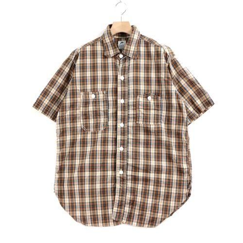 高い信頼 厚い信頼 POST OVERALLS ポストオーバーオールズ 半袖 チェックシャツ M トップス