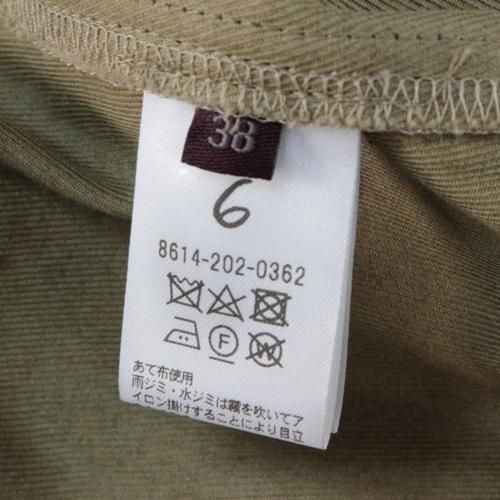 6(ROKU) ロク 21SS RAYON COTTON TUCK PANTS パンツ 38 カーキ