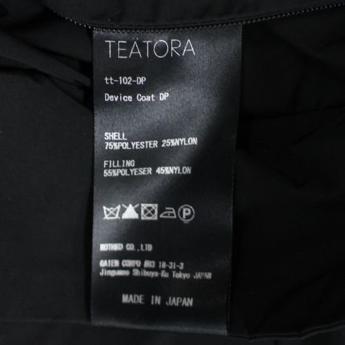 TEATORA テアトラ Device Coat DUAL POINT デバイスコート 2 ブラック