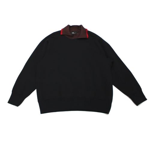 Kolor カラー 22AW 襟付きスウェットシャツ ニット 1 ブラック - ブランド古着買取・販売unstitchオンラインショップ