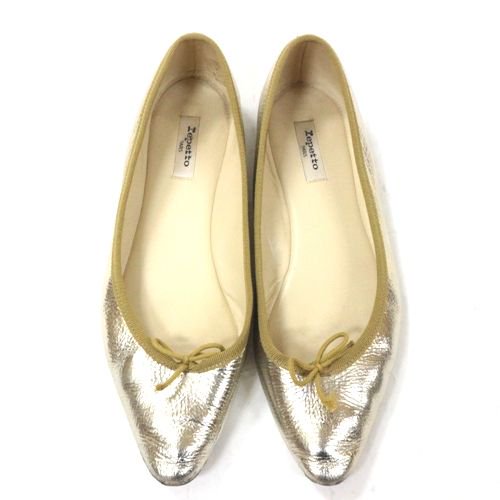 Repetto レペット ポインテッドトゥ バレエシューズ 37.5 ゴールド