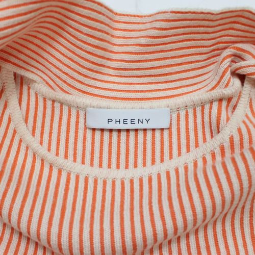 PHEENY フェニー 21AW Stripe smooth bowtie knit ストライプスムースボウタイニット オレンジ -  ブランド古着買取・販売unstitchオンラインショップ