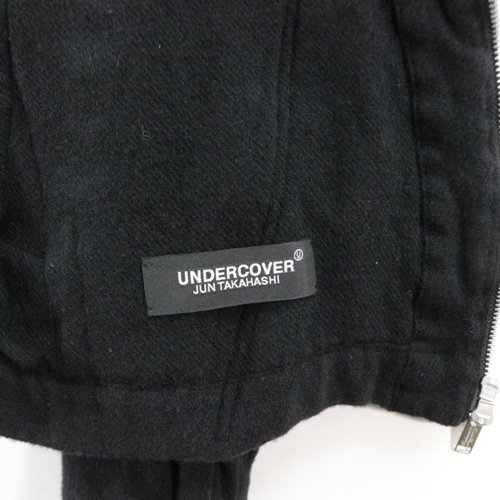 UNDERCOVER アンダーカバー 21AW 縮絨ウールフードレイヤードブルゾン 2 ブラック ネイビー -  ブランド古着買取・販売unstitchオンラインショップ