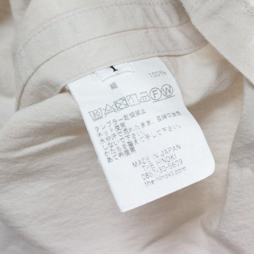 THE HINOKI ザ ヒノキ OG Cotton Poplin Stand Collar Shirt スタンド