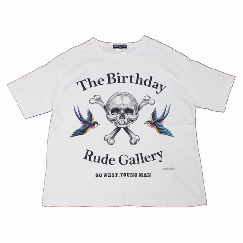 RUDE GALLERY × THE BIRTHDAY 22AW SKULL＆SWALLOW-T Tシャツ S