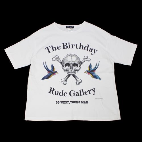 RUDE GALLERY × THE BIRTHDAY 22AW SKULL＆SWALLOW-T Tシャツ S