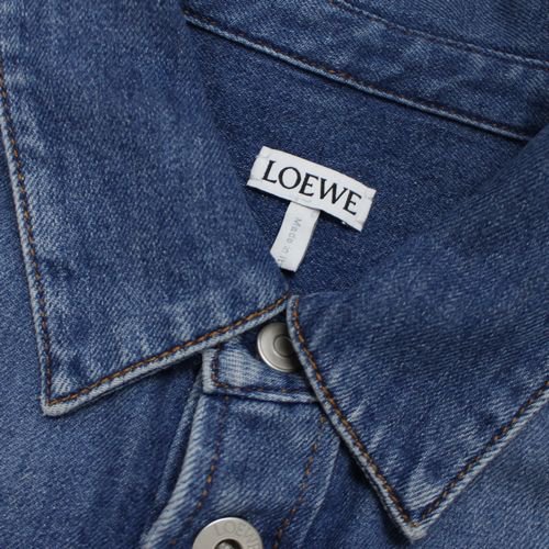 LOEWE ロエベ 22AW SLANTED WASHED DENIM OVERSHIRT 46 インディゴ -  ブランド古着買取・販売unstitchオンラインショップ