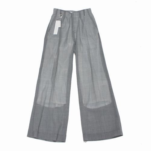 YOHEI OHNO ヨウヘイ オオノ 20AW FLARE TROUSERS WOOL VOILE フレア パンツ 36 ライトグレー -  ブランド古着買取・販売unstitchオンラインショップ