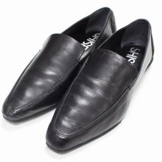 SHISEI �������� CHISEL TOE SLIIPON �쥶������åݥ� ���塼�� 36 1/2 �֥�å�