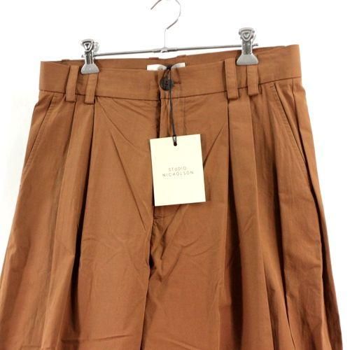 STUDIO NICHOLSON スタジオニコルソン SNM-788 YALE POWERCOTTON HAZELNUT DOUBLE PLEAT  VOLUME PANTパンツ - ブランド古着買取・販売unstitchオンラインショップ