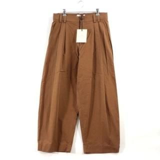 STUDIO NICHOLSON ˥륽 SNM-788 YALE POWERCOTTON HAZELNUT DOUBLE PLEAT VOLUME PANTѥ