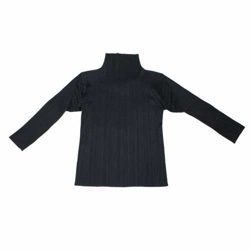 ISSEY MIYAKE イッセイ ミヤケ 92AW ハイネック プリーツ カットソー 90s M ブラック -  ブランド古着買取・販売unstitchオンラインショップ