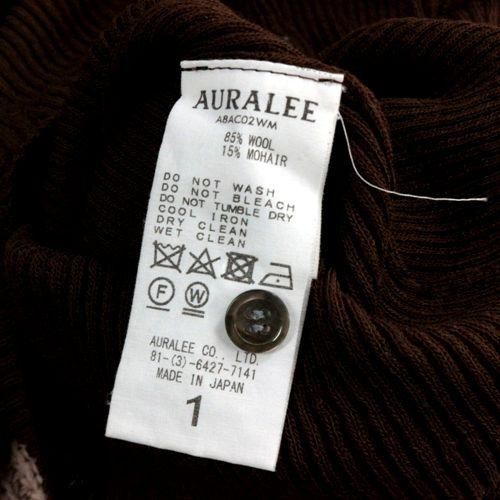 AURALEE オーラリー 18AW リブニットカーディガン 1 ブラウン ...