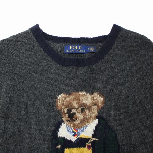 POLO RALPH LAUREN ポロ ラルフ ローレン ベア ニット M グレー