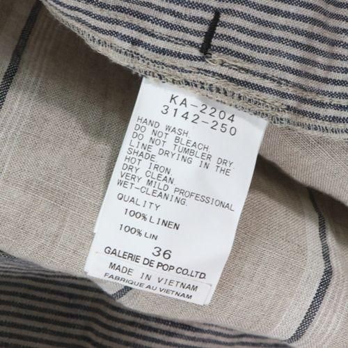 pasdecalais パドカレ 22SS リネンストライプブラウス 36