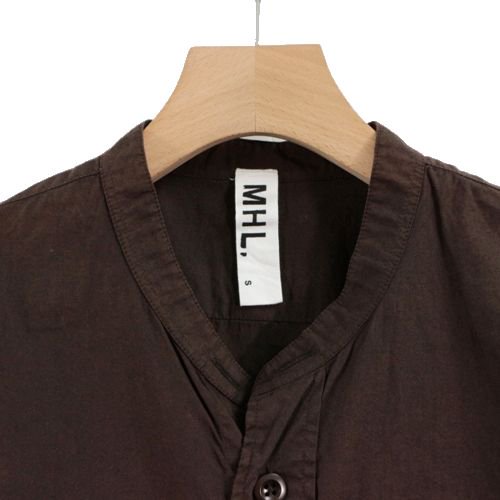 MHL エムエイチエル GARMENT DYE BASIC POPLIN STAND SHIRTS