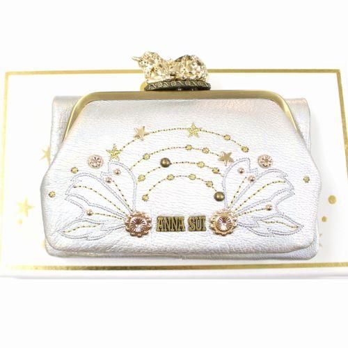 ANNASUI アナスイ ファンタジア 2つ折りがま口財布 シルバー ANNASUI アナスイ ファンタジア 2つ折りがま口財布 シルバー