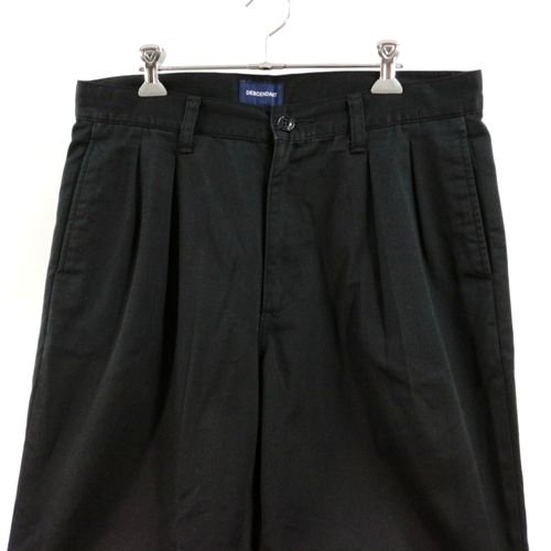 DESCENDANT ディセンタント 20SS DC-3 TUCK TROUSERS 2タックパンツ 3 ブラック -  ブランド古着買取・販売unstitchオンラインショップ