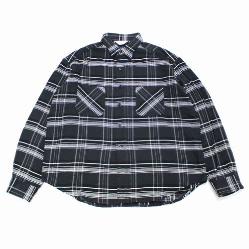 カラーブルー【新品】UNUSED  18AW Check shirt チェックシャツ