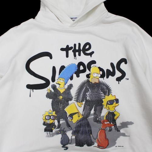 BALENCIAGA バレンシアガ 22SS THE SIMPSONS シンプソンズ パーカー L ホワイト -  ブランド古着買取・販売unstitchオンラインショップ